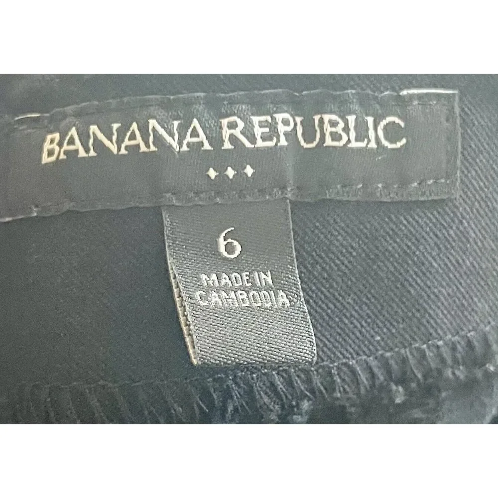 Banana Republic Skirt Womens Size 6 Black Straight & Pencil Preppy Side Slit‎